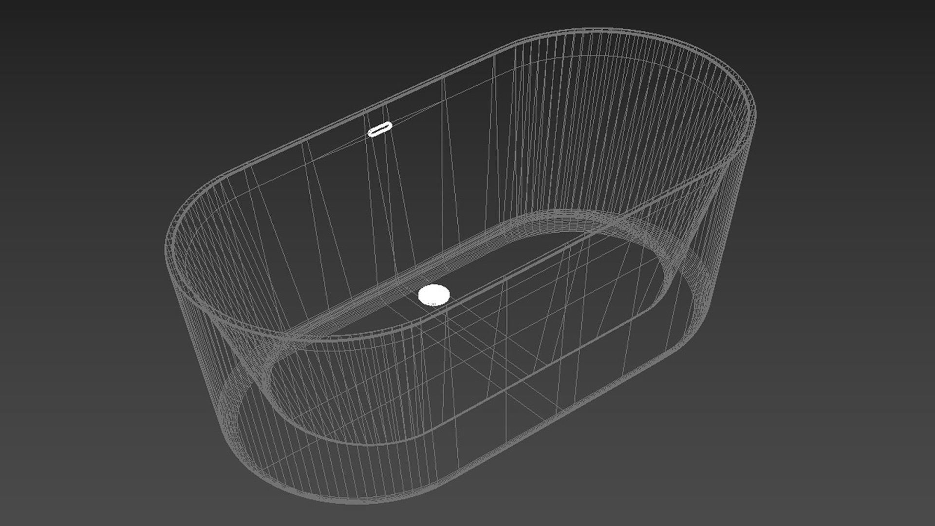 Freestanding oval bathtub with floor-mounted tap 3 3D model_11