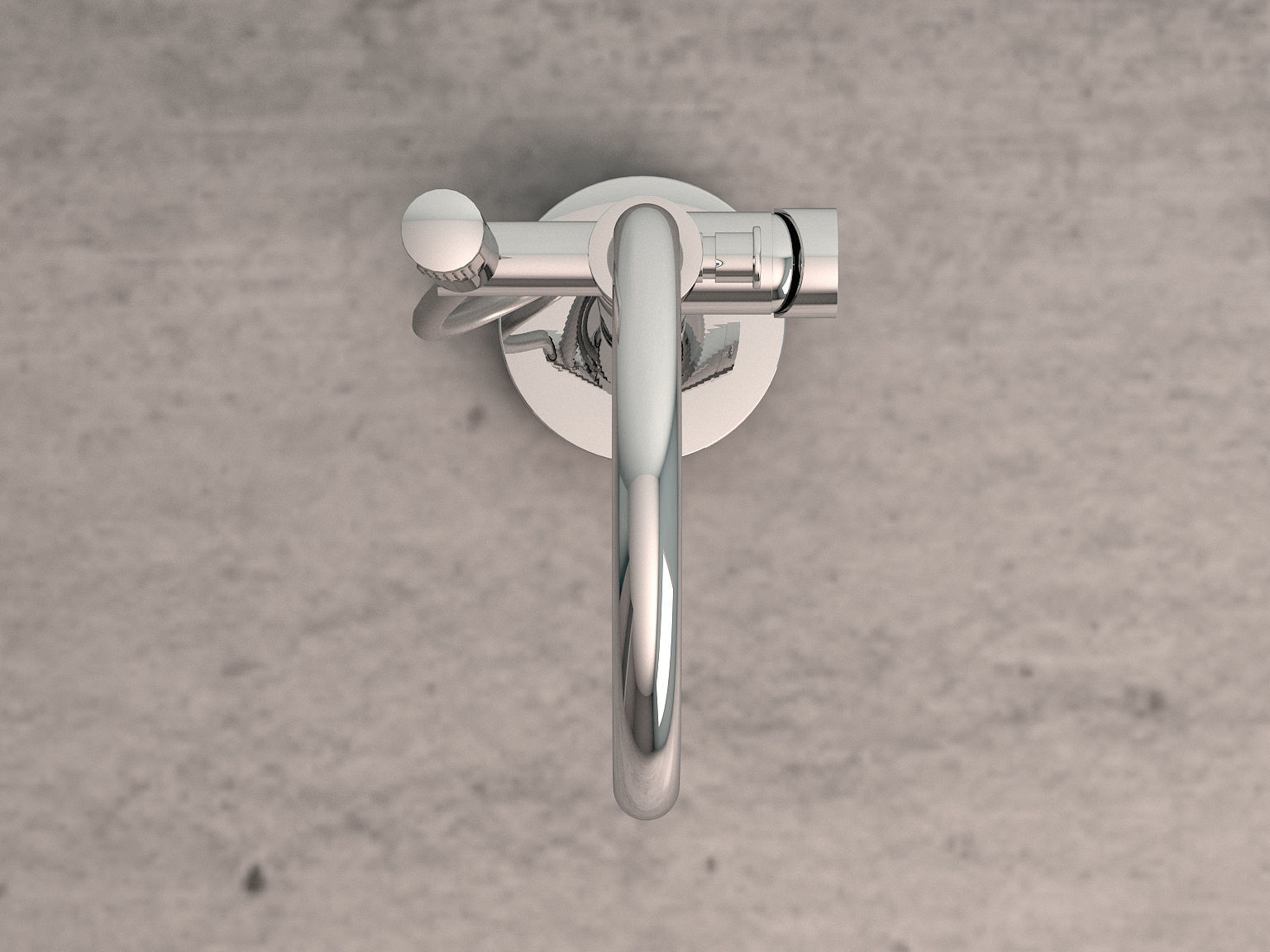 Freestanding oval bathtub with floor-mounted tap 3 3D model_10