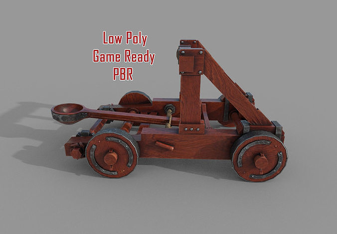 Medieval Catapult  Low-poly 3D model