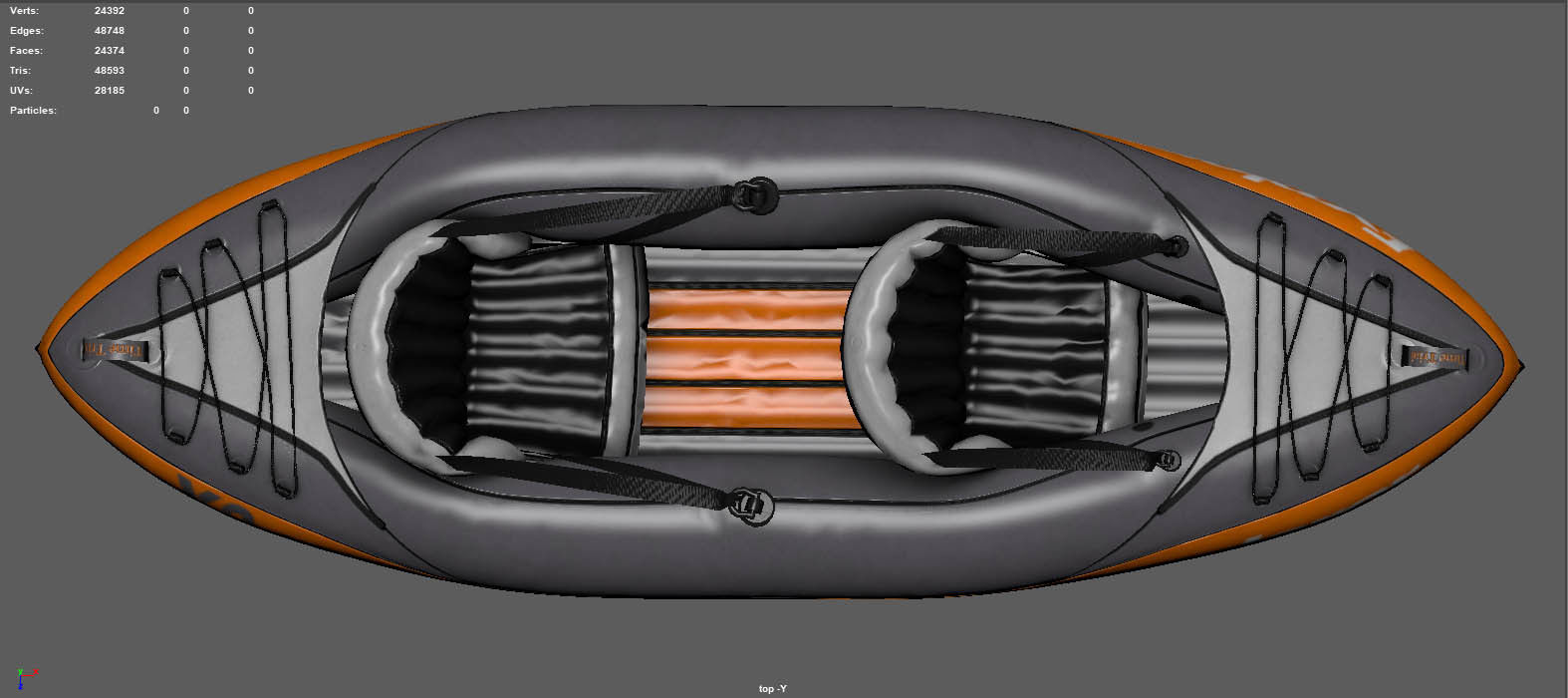 KAYAK explorer inflatable with two seats 3D model_5