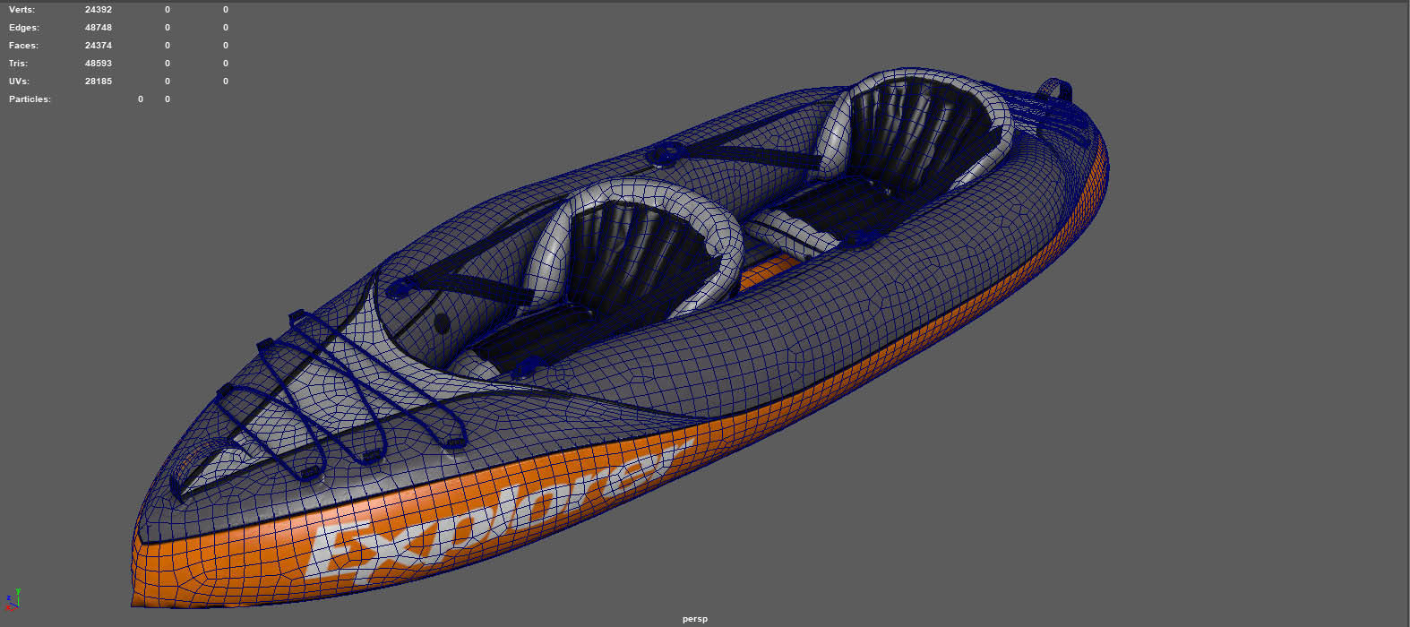 KAYAK explorer inflatable with two seats 3D model_10