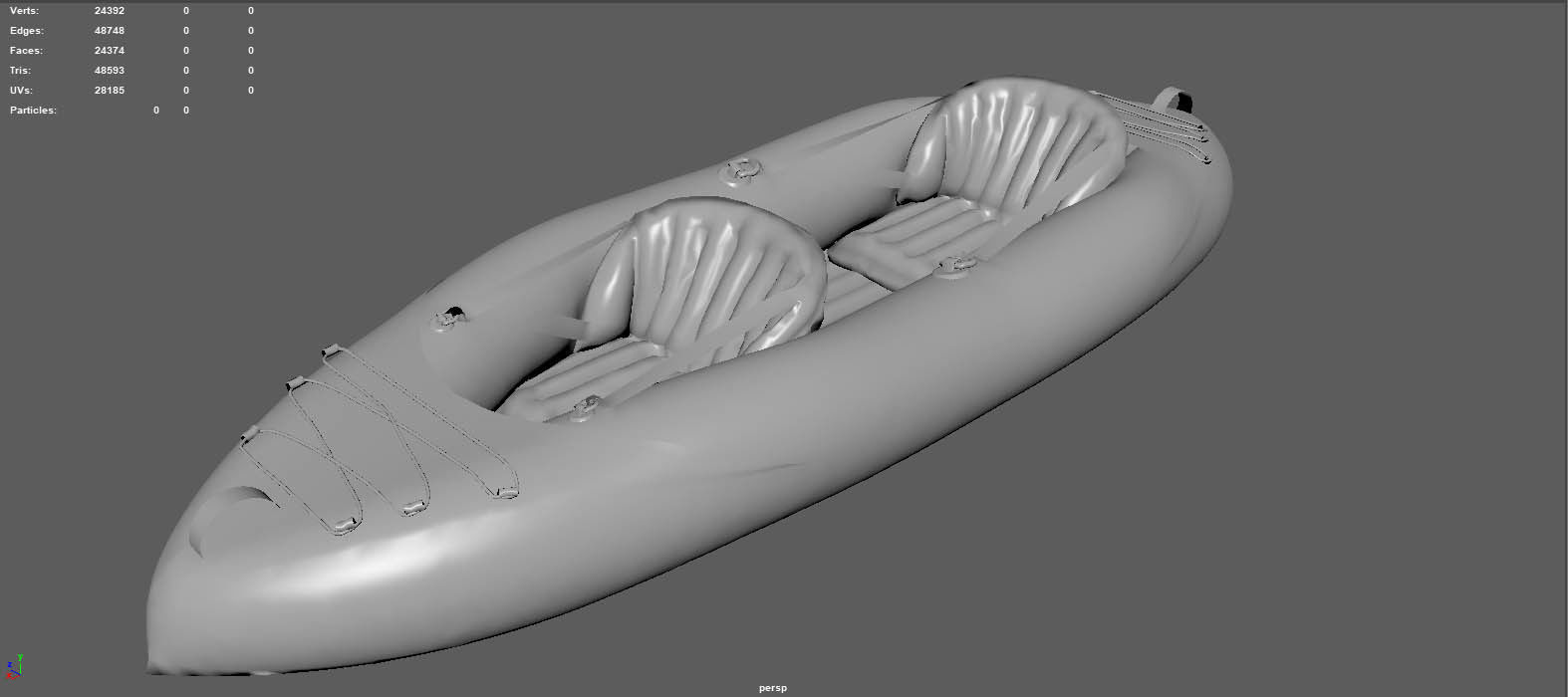 KAYAK explorer inflatable with two seats 3D model_6
