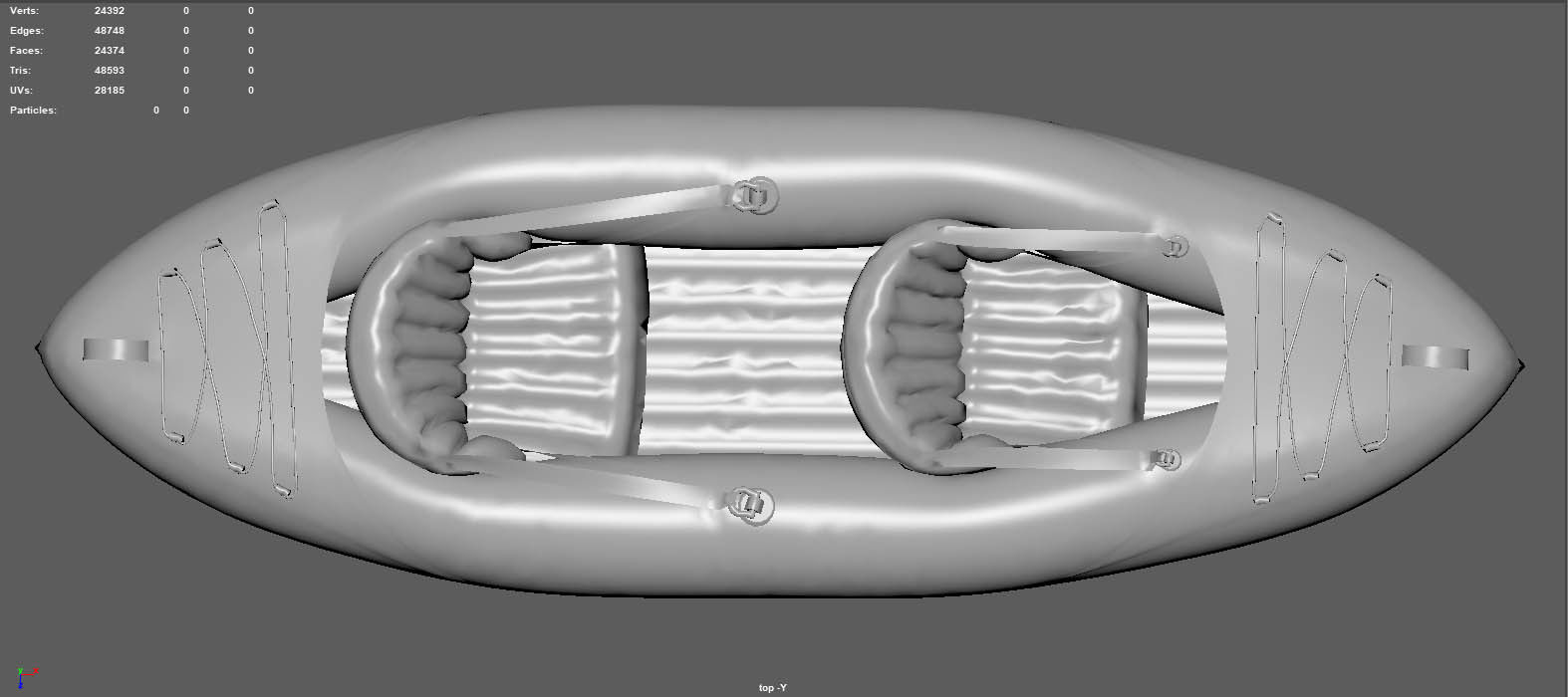 KAYAK explorer inflatable with two seats 3D model_7