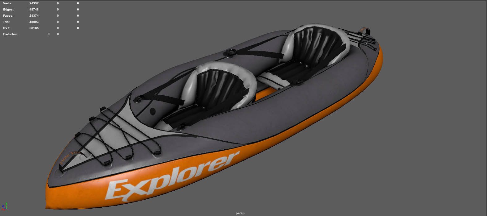 KAYAK explorer inflatable with two seats 3D model_4
