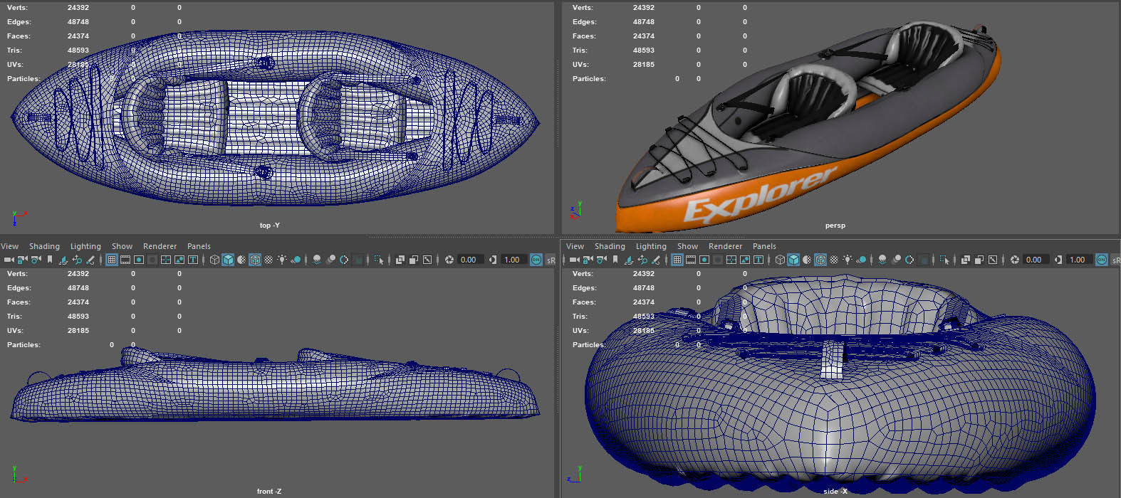 KAYAK explorer inflatable with two seats 3D model_13