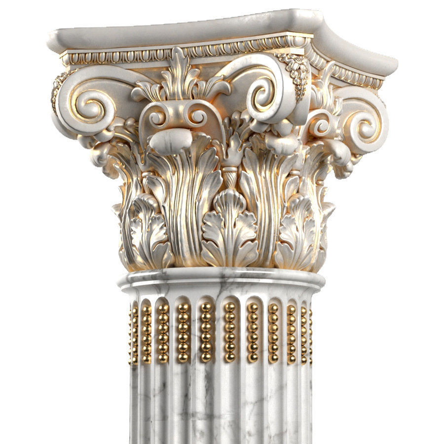 Classical round columns 3D model_1