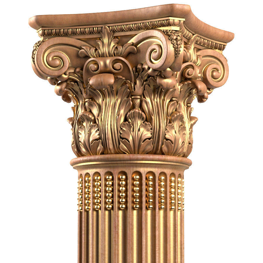 Classical round columns 3D model_2