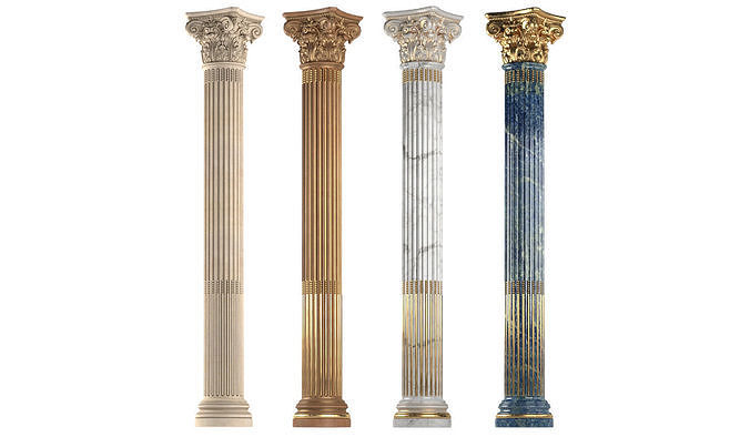 Classical round columns 3D model