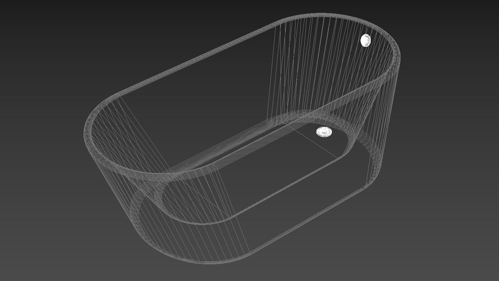 Freestanding oval bathtub with floor-mounted tap 4 3D model_11