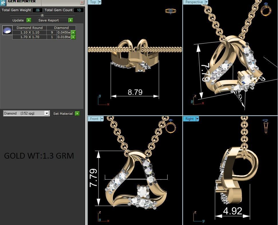 Women pendant 3dm render detail 3D print model_1