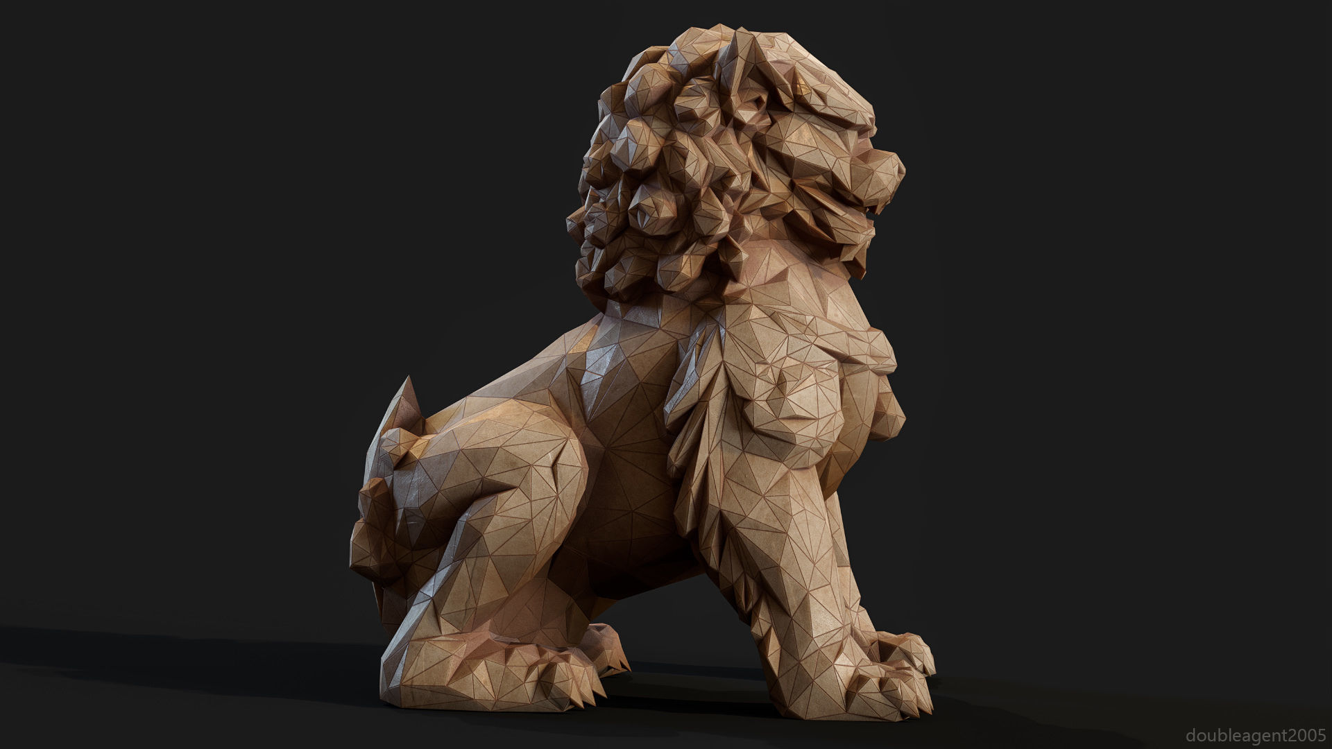 Paper Lions - 5 lowpoly PBR models Low-poly 3D model_23