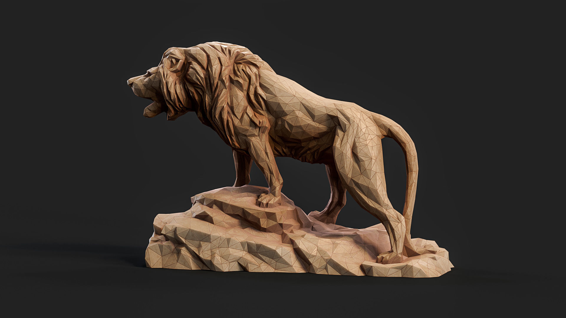 Paper Lions - 5 lowpoly PBR models Low-poly 3D model_11