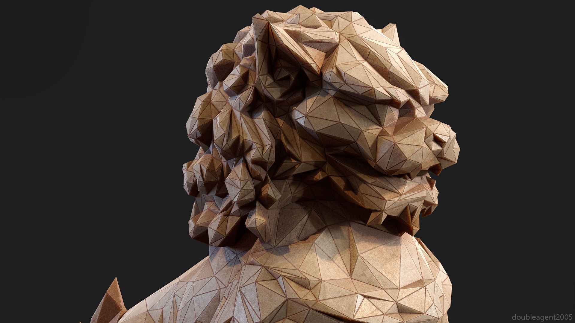Paper Lions - 5 lowpoly PBR models Low-poly 3D model_13
