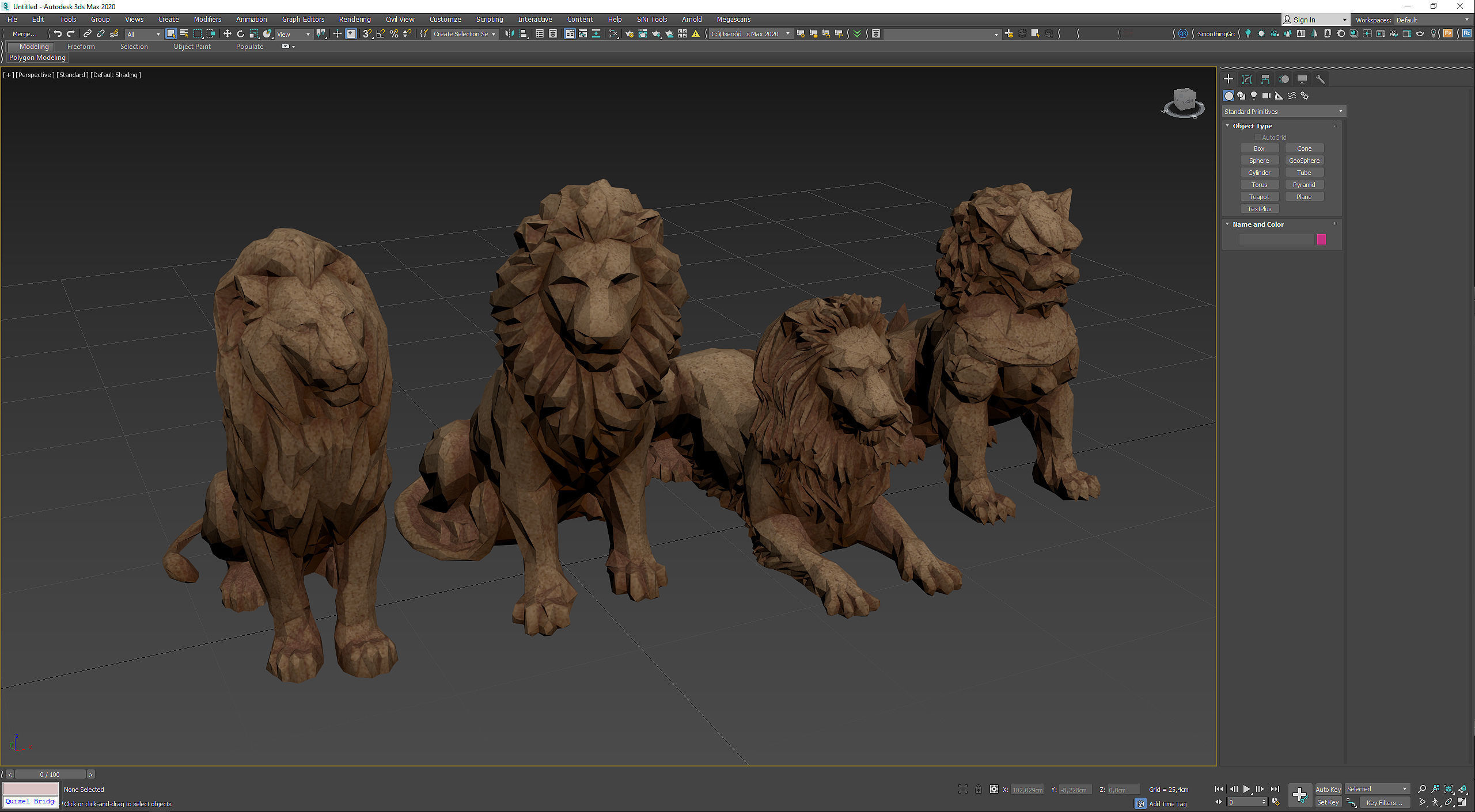 Paper Lions - 5 lowpoly PBR models Low-poly 3D model_30