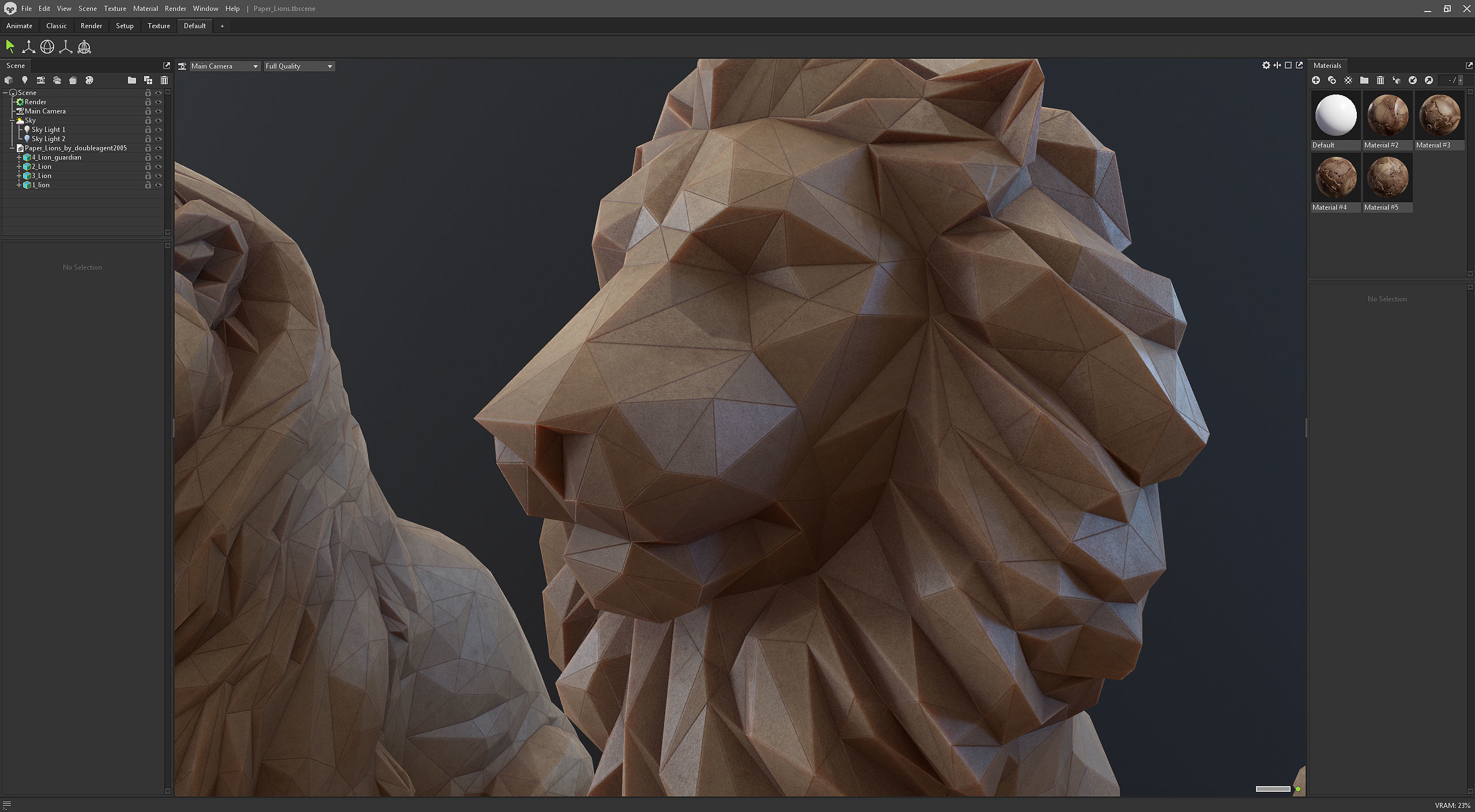 Paper Lions - 5 lowpoly PBR models Low-poly 3D model_19