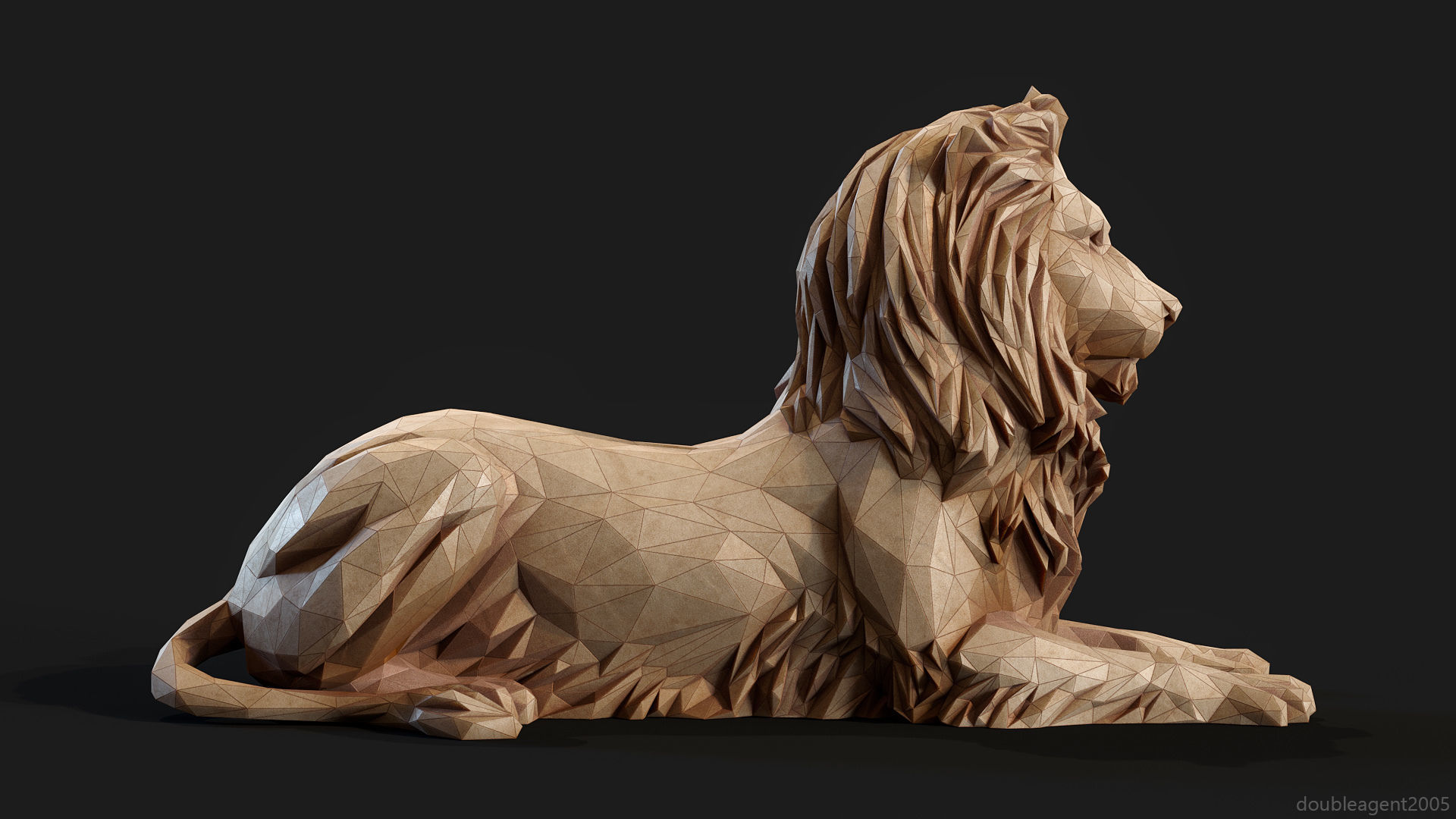 Paper Lions - 5 lowpoly PBR models Low-poly 3D model_22