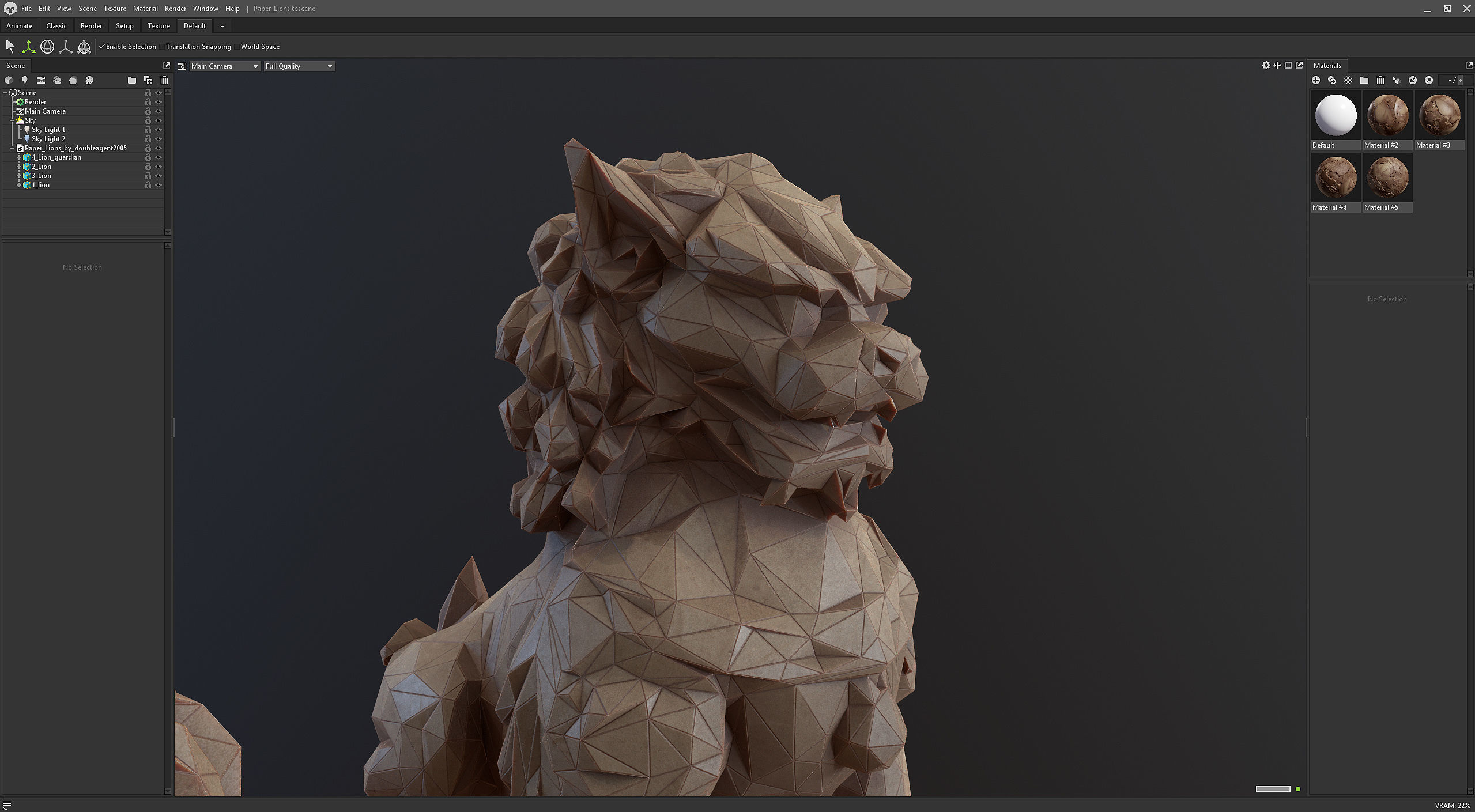 Paper Lions - 5 lowpoly PBR models Low-poly 3D model_20