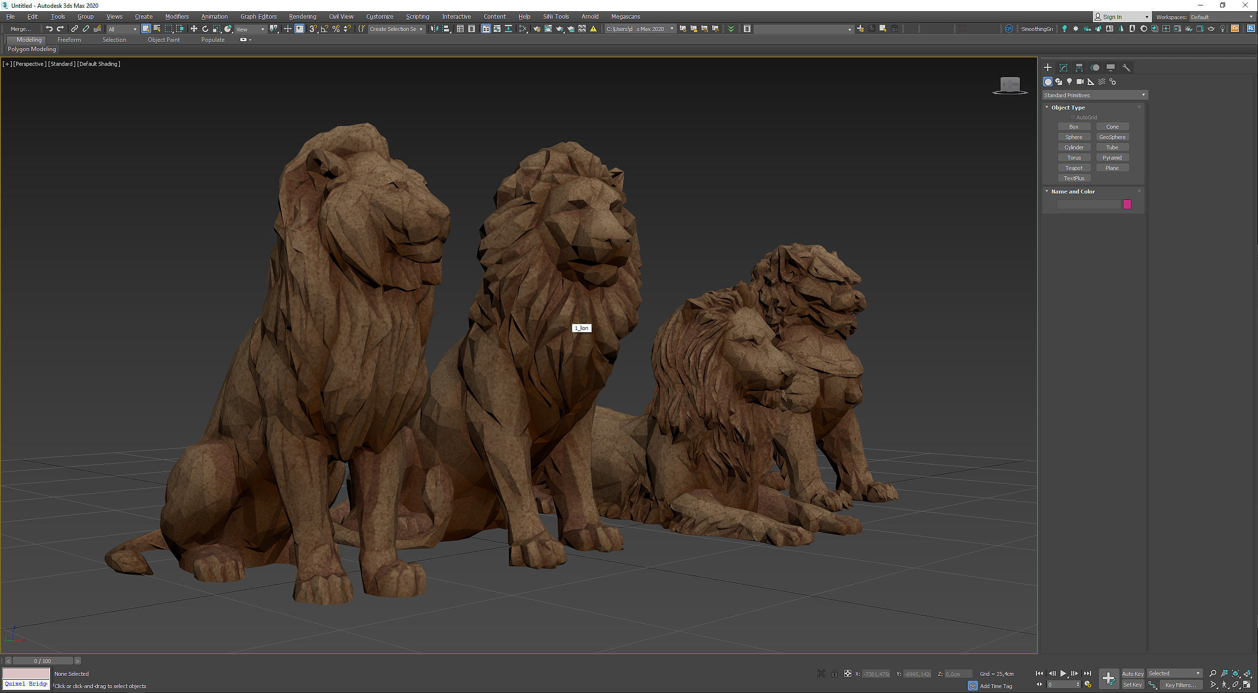 Paper Lions - 5 lowpoly PBR models Low-poly 3D model_33