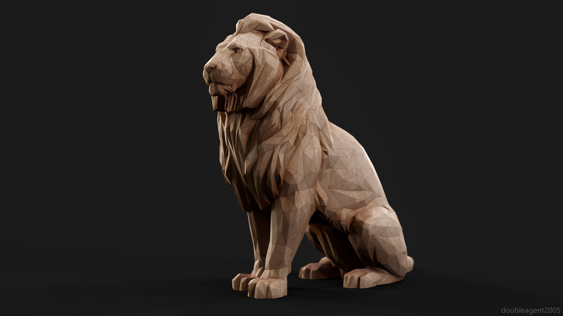 Paper Lions - 5 lowpoly PBR models Low-poly 3D model_25