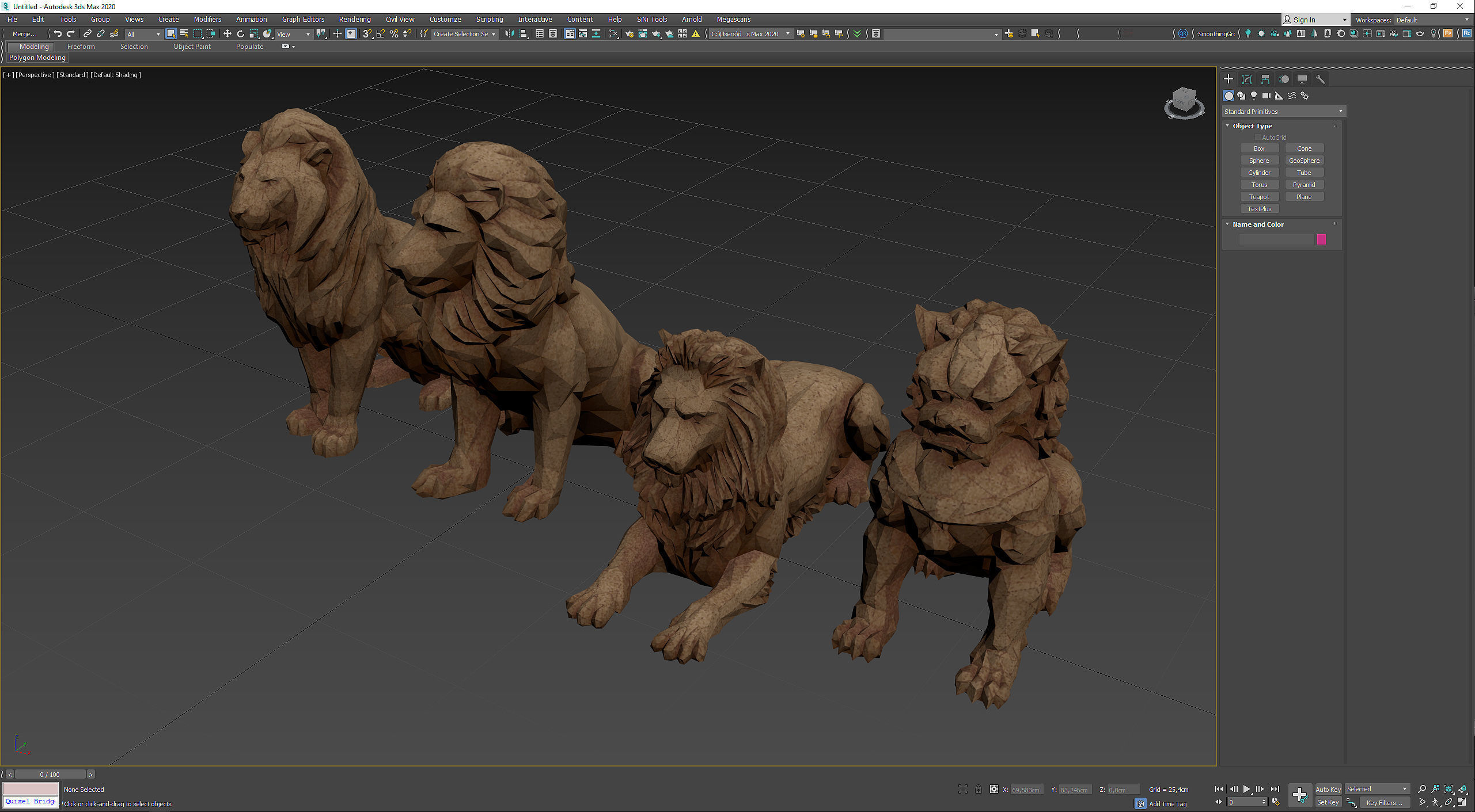 Paper Lions - 5 lowpoly PBR models Low-poly 3D model_32