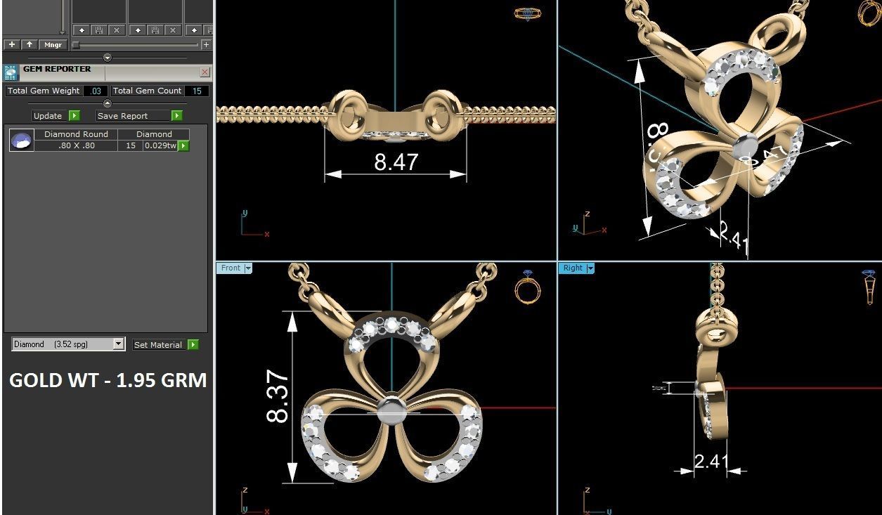 Women necklace 3dm render detail 3D print model_6