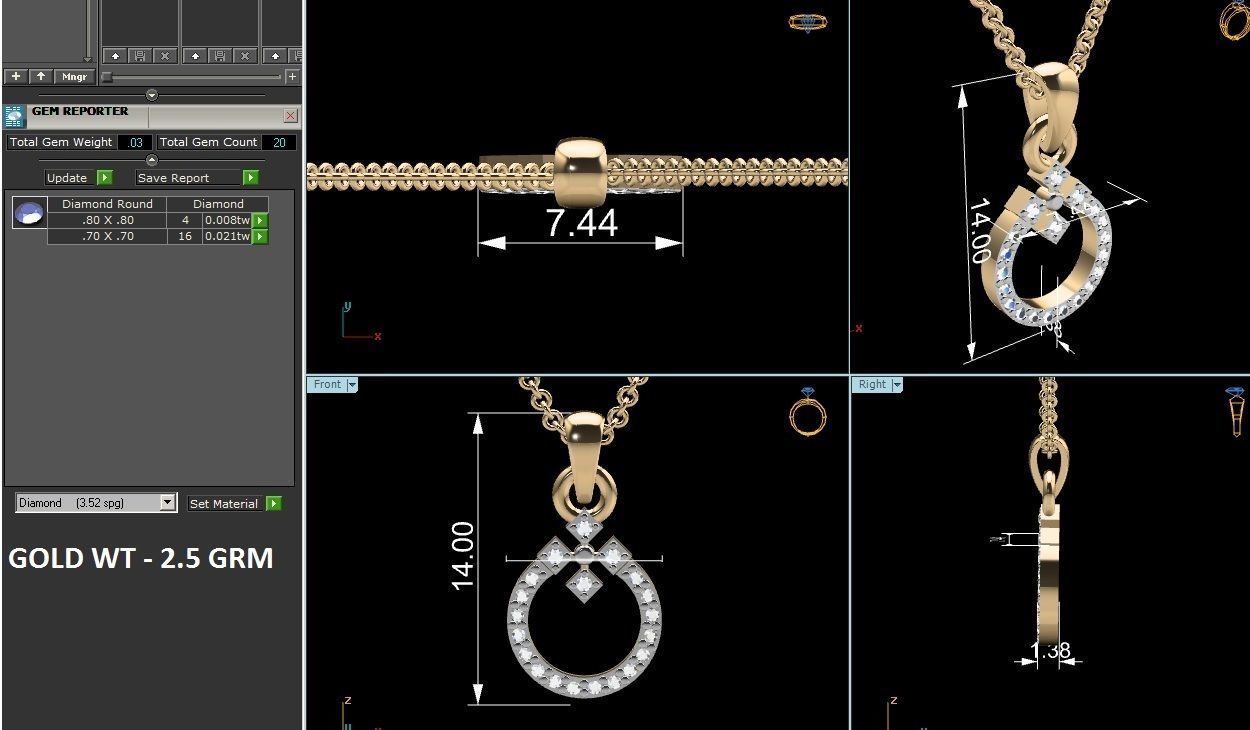 Women pendant 3dm render detail 3D print model_6