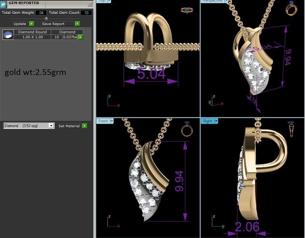 Women pendant 3dm render detail 3D print model_2