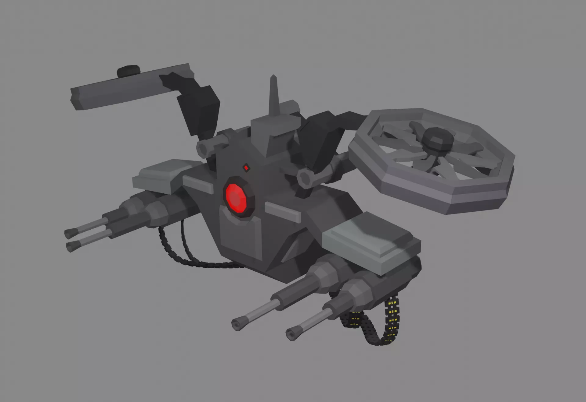 Scifi lowpoly Atack drone Duckling Low-poly 3D model