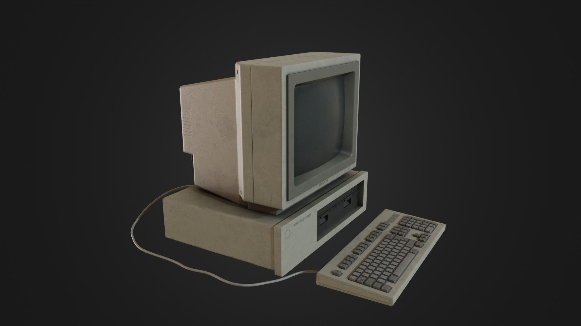 Old Dirty Computer - PC - Personal Computer Low-poly 3D model_11