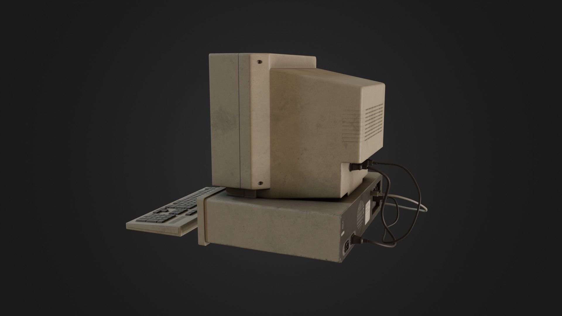 Old Dirty Computer - PC - Personal Computer Low-poly 3D model_32