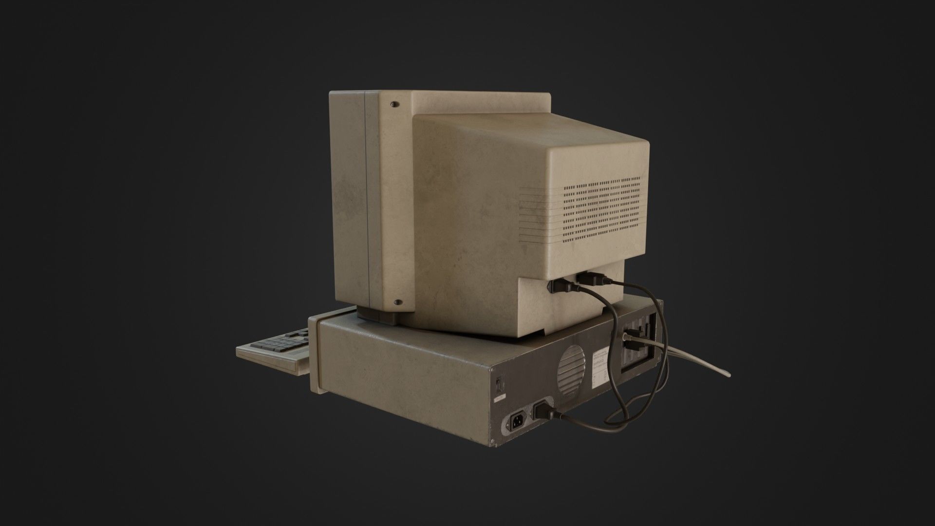 Old Dirty Computer - PC - Personal Computer Low-poly 3D model_30