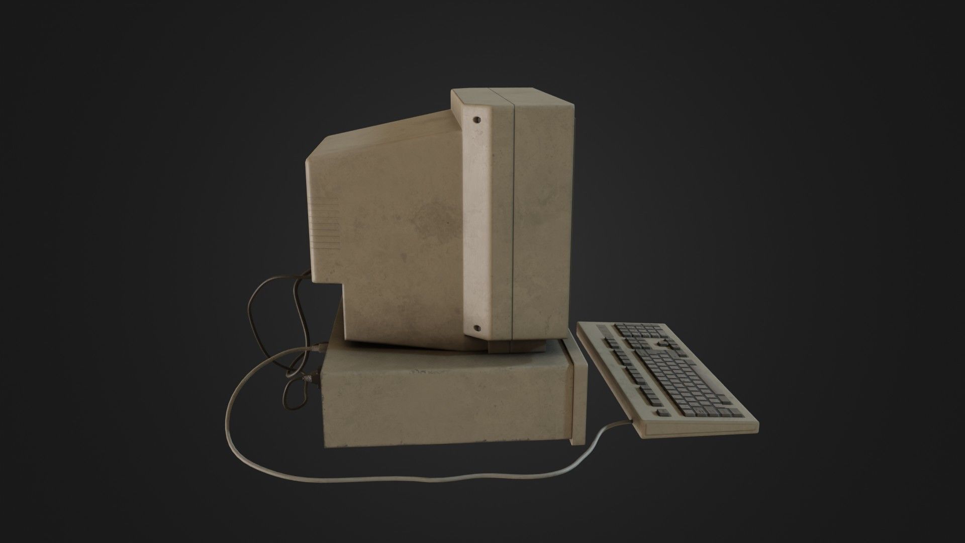 Old Dirty Computer - PC - Personal Computer Low-poly 3D model_15