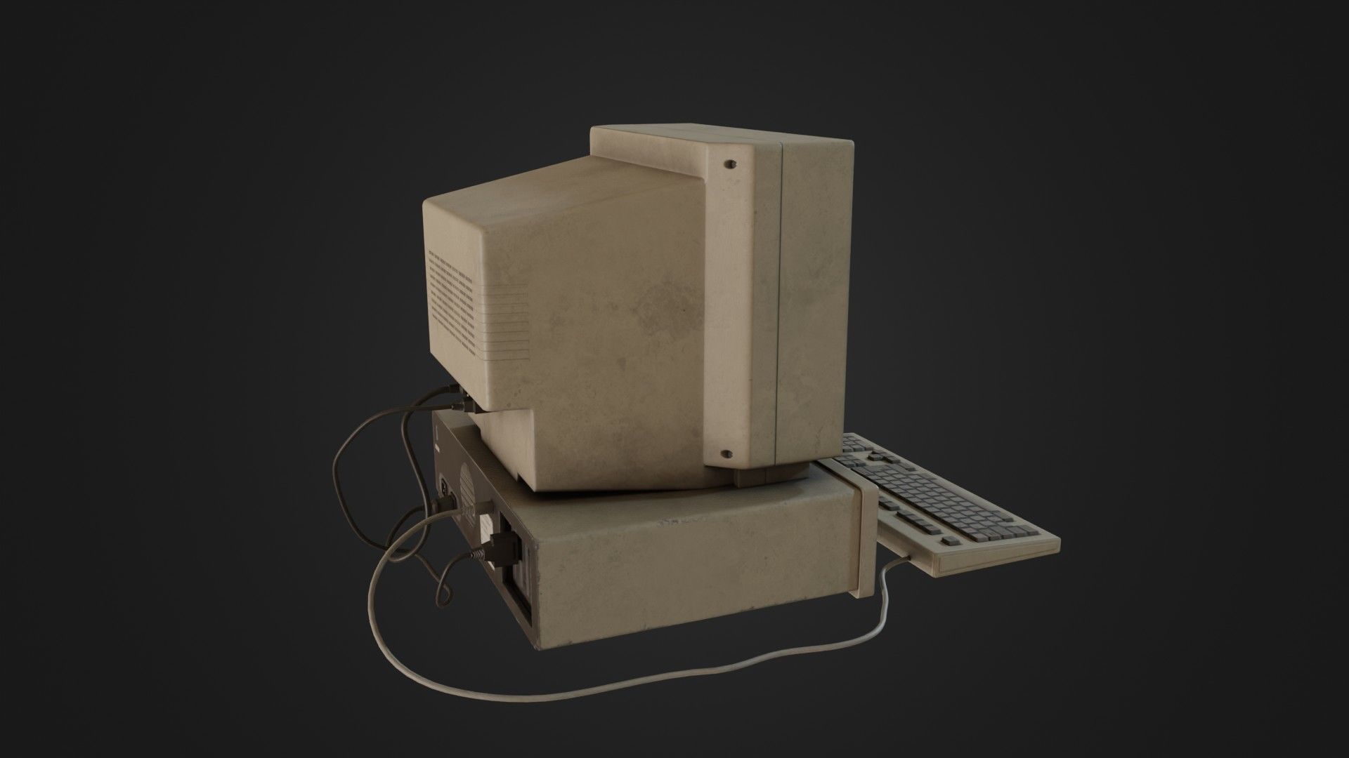 Old Dirty Computer - PC - Personal Computer Low-poly 3D model_17