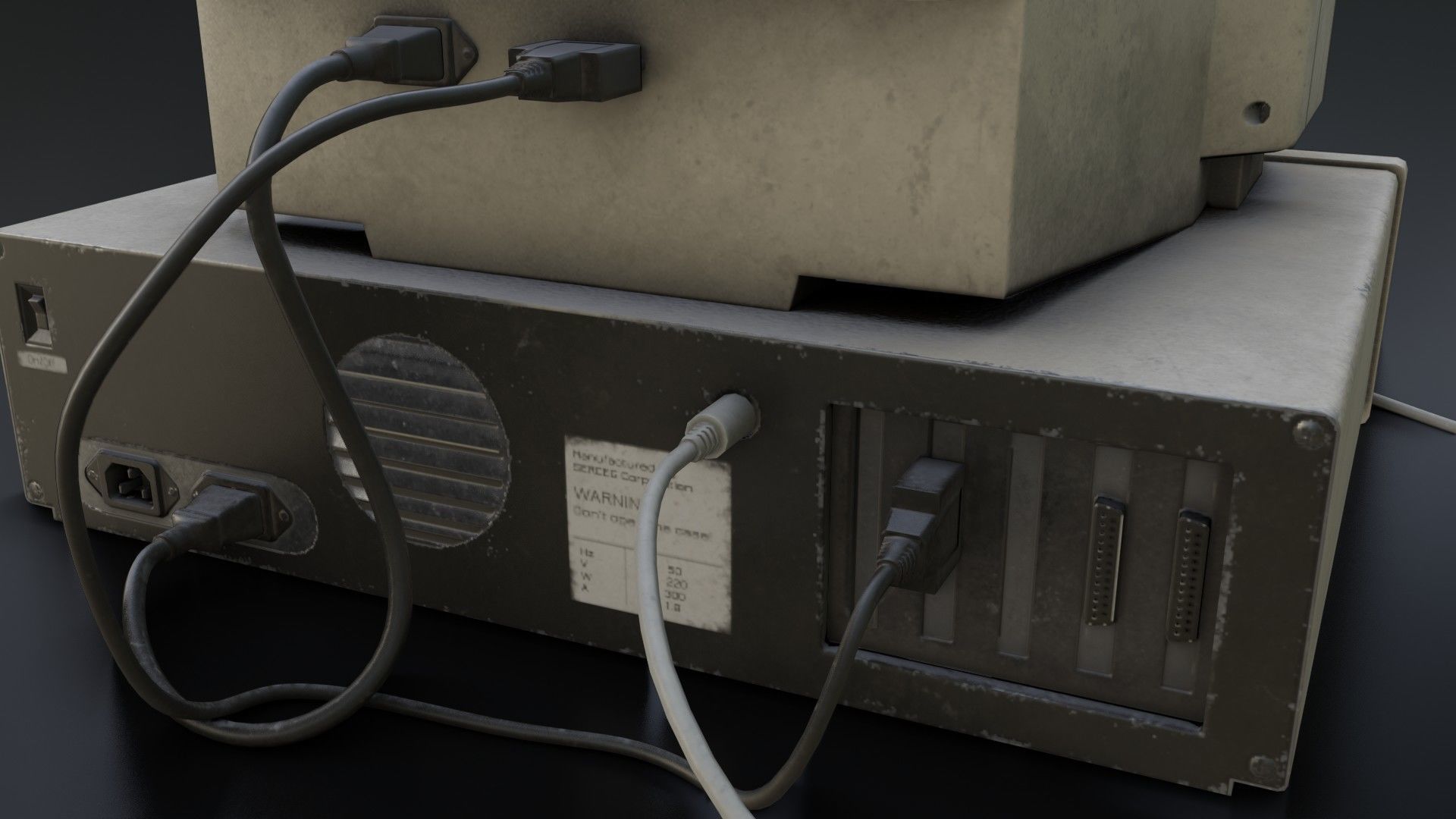 Old Dirty Computer - PC - Personal Computer Low-poly 3D model_38