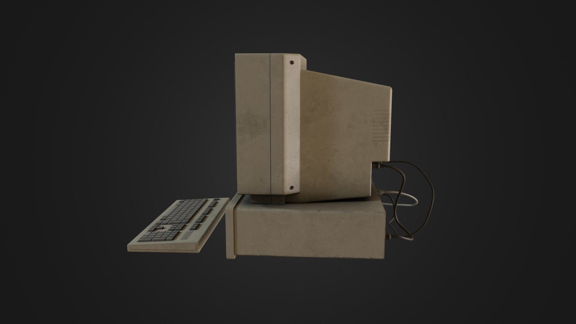 Old Dirty Computer - PC - Personal Computer Low-poly 3D model_34