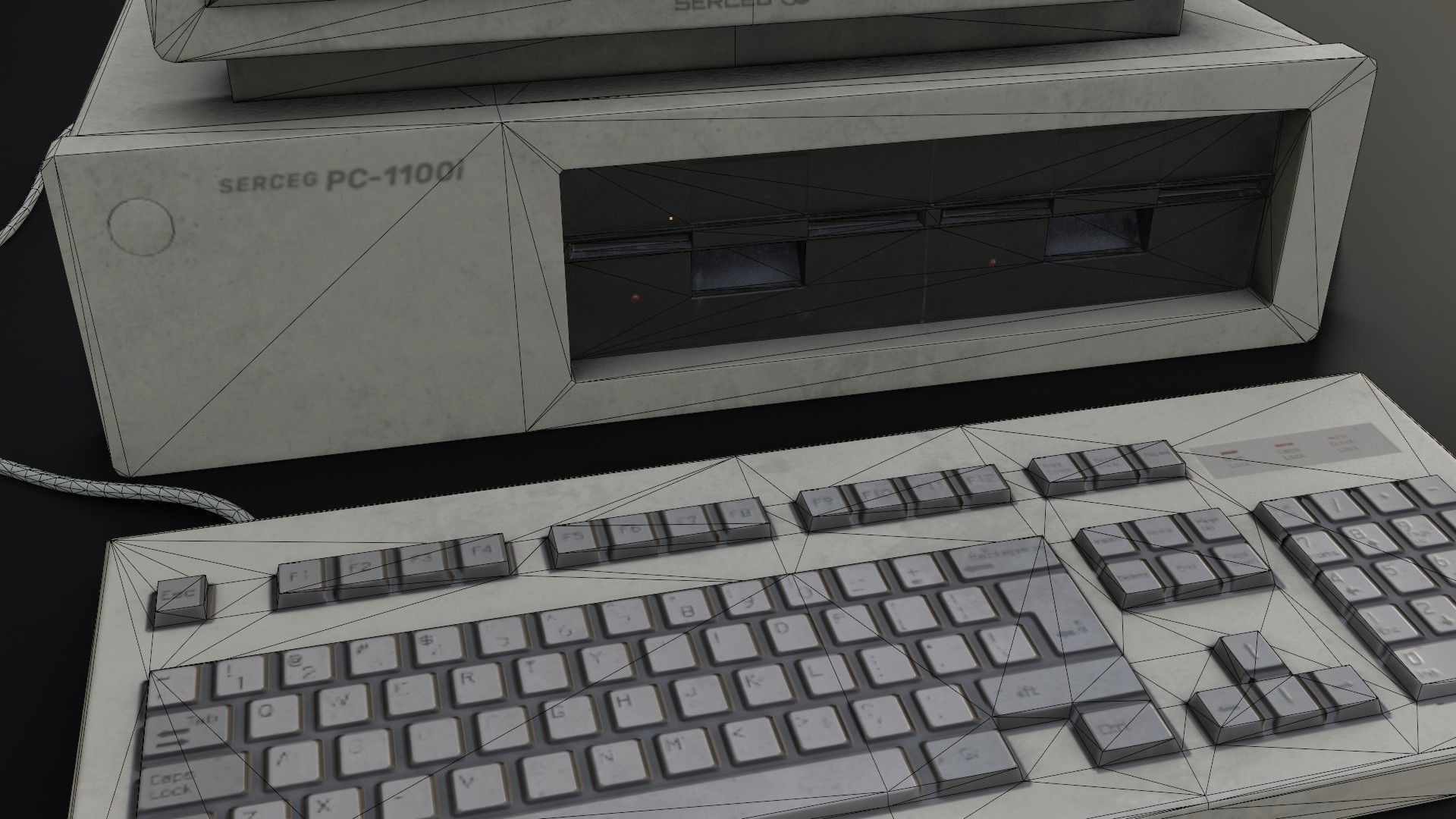 Old Dirty Computer - PC - Personal Computer Low-poly 3D model_40