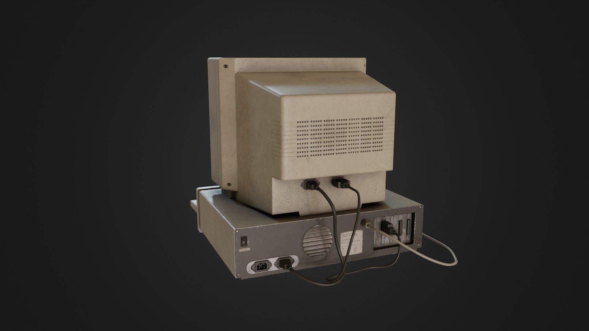 Old Dirty Computer - PC - Personal Computer Low-poly 3D model_27