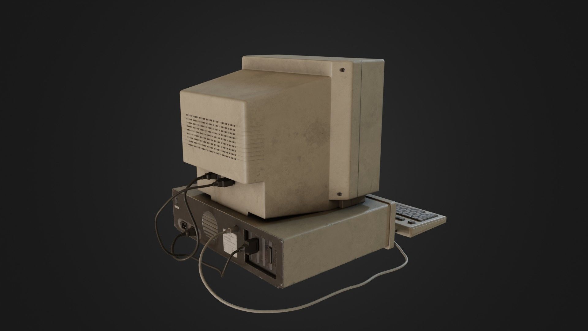 Old Dirty Computer - PC - Personal Computer Low-poly 3D model_19