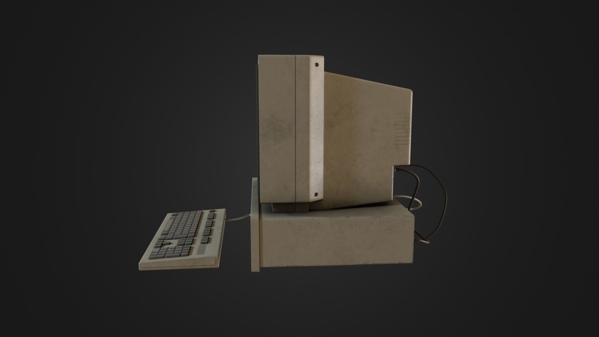 Old Dirty Computer - PC - Personal Computer Low-poly 3D model_35