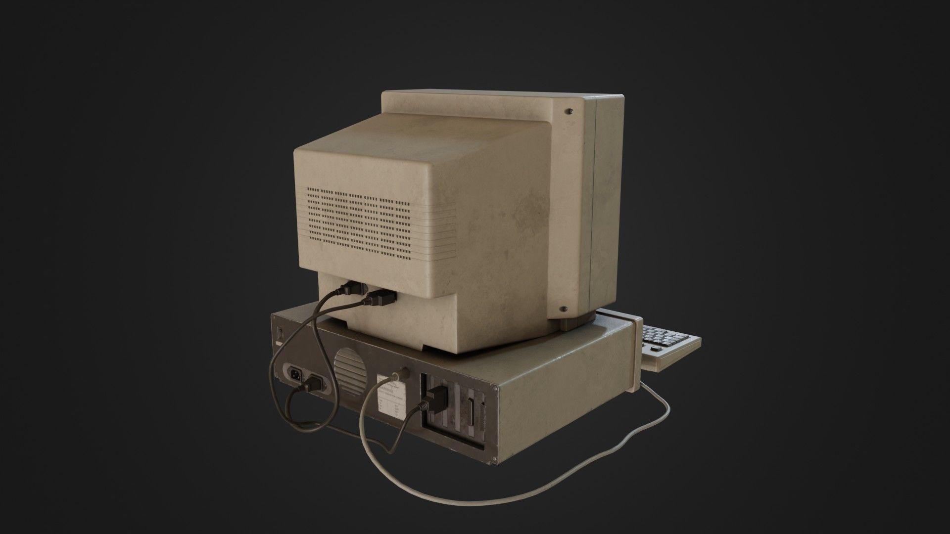 Old Dirty Computer - PC - Personal Computer Low-poly 3D model_20