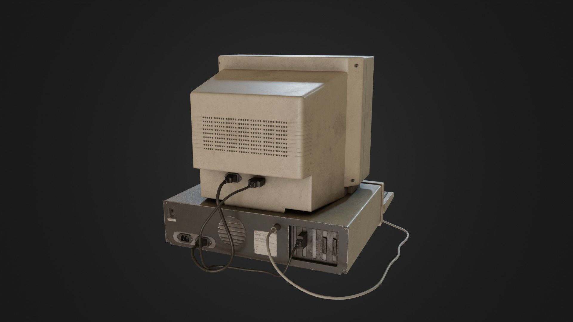 Old Dirty Computer - PC - Personal Computer Low-poly 3D model_22
