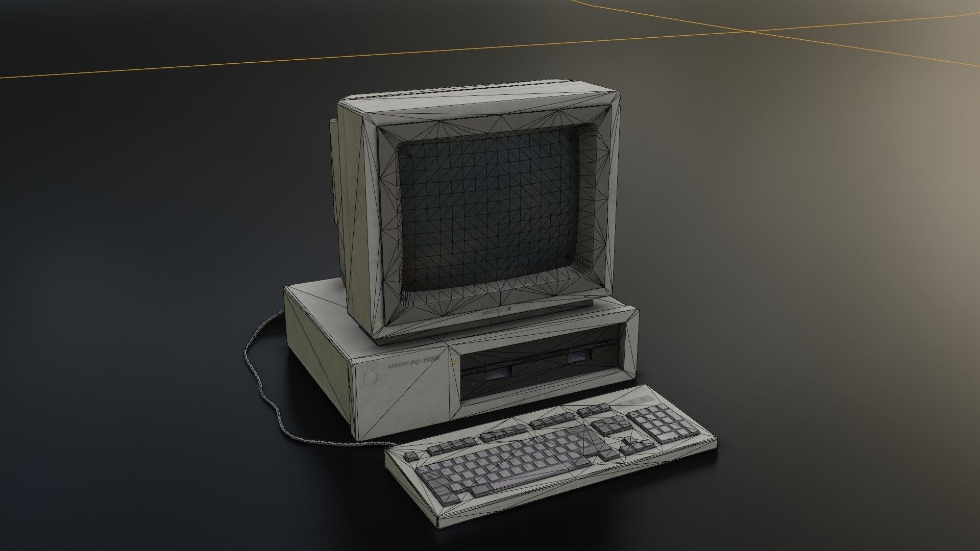 Old Dirty Computer - PC - Personal Computer Low-poly 3D model_36