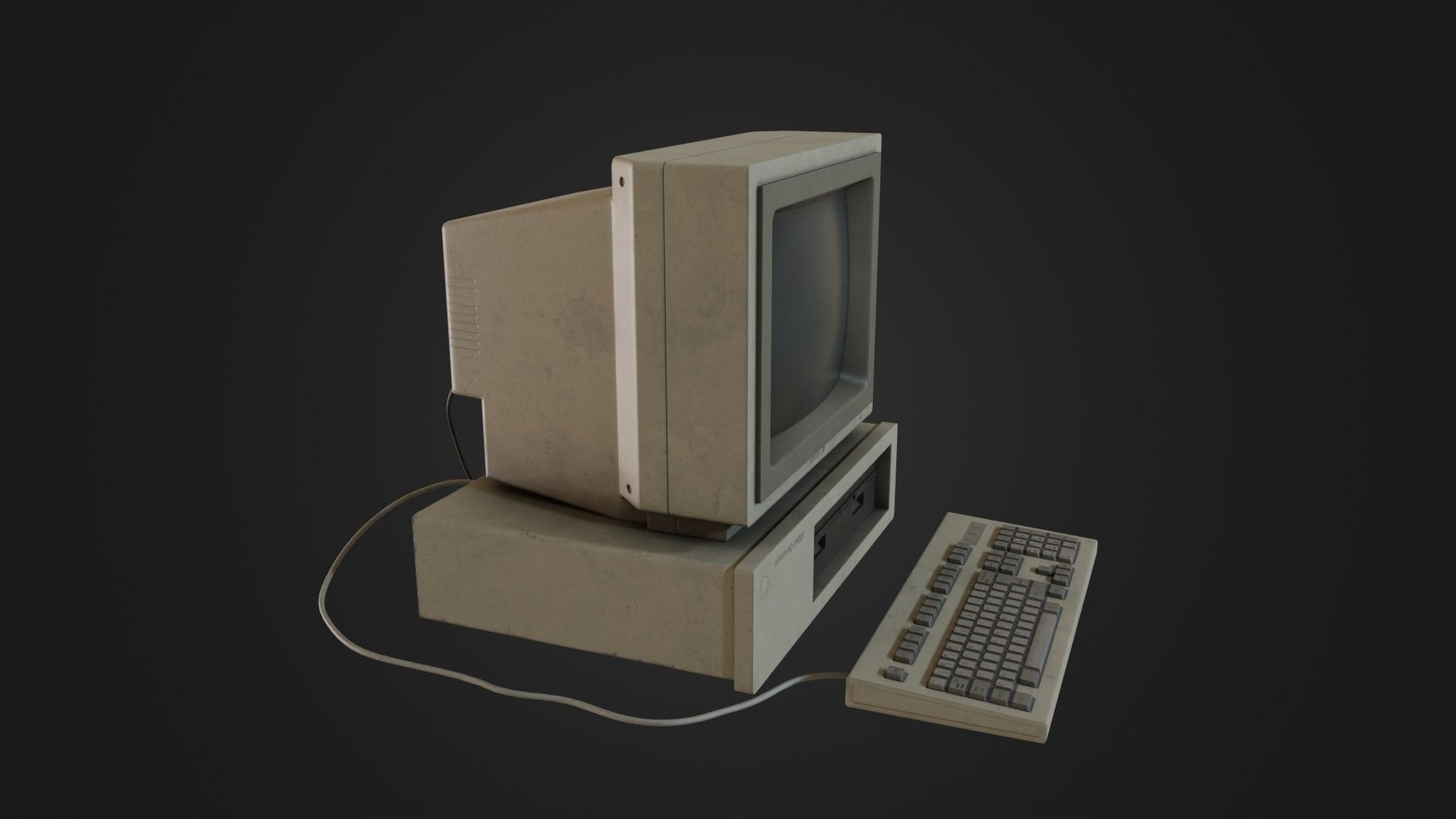 Old Dirty Computer - PC - Personal Computer Low-poly 3D model_12