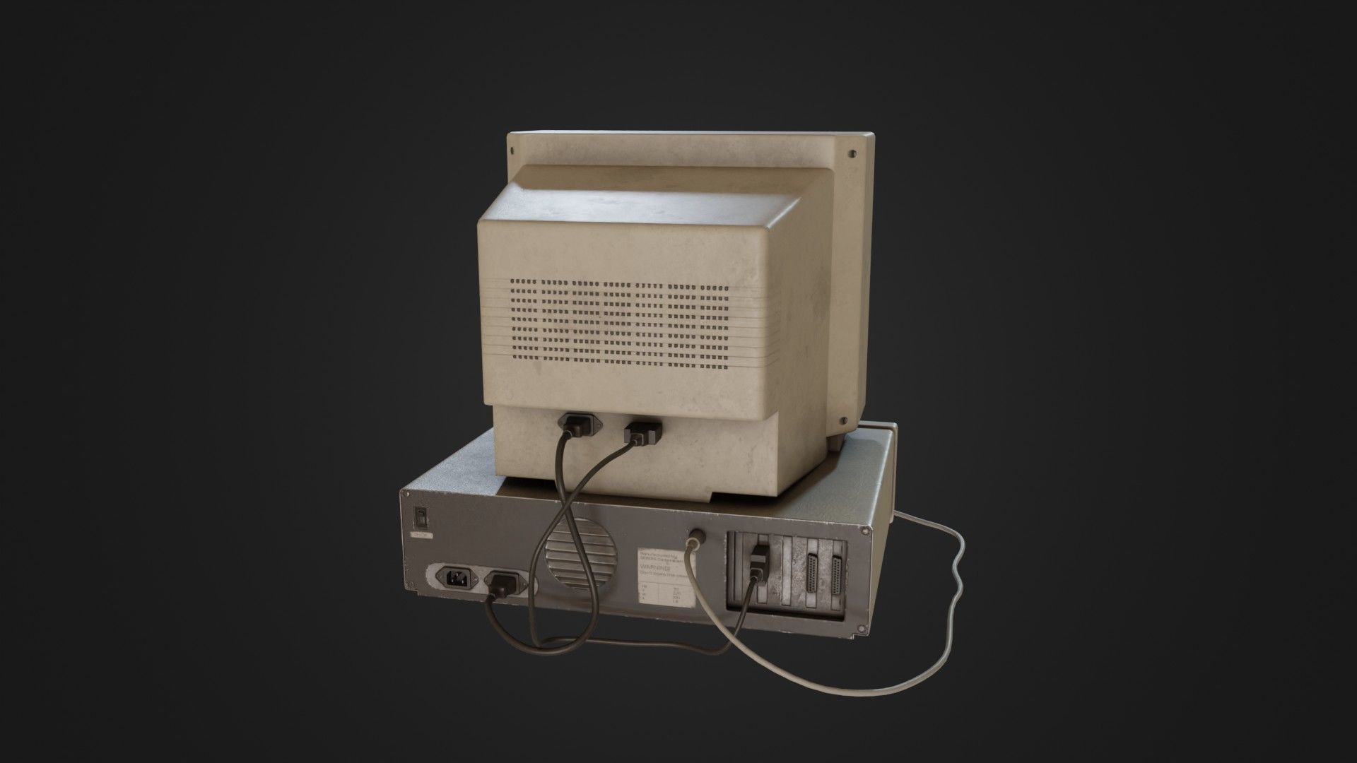 Old Dirty Computer - PC - Personal Computer Low-poly 3D model_23