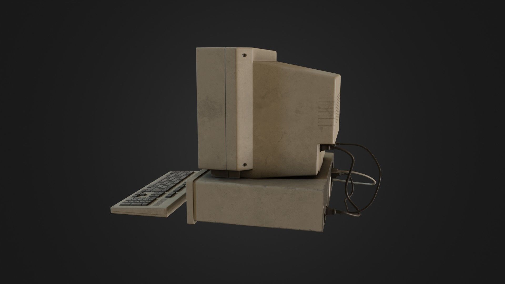 Old Dirty Computer - PC - Personal Computer Low-poly 3D model_33