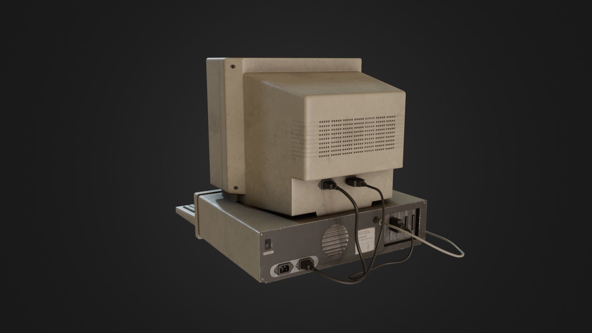 Old Dirty Computer - PC - Personal Computer Low-poly 3D model_28