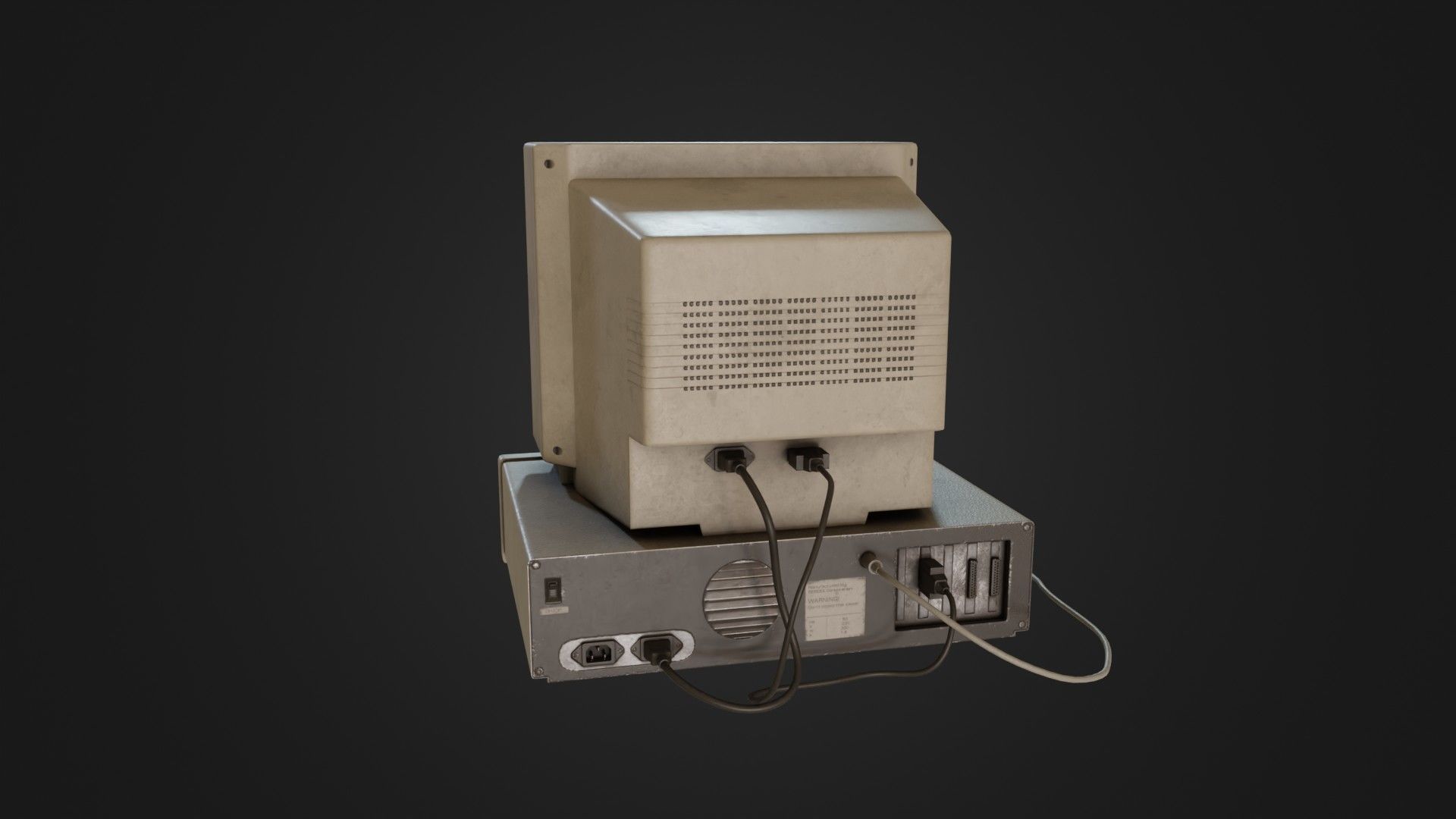 Old Dirty Computer - PC - Personal Computer Low-poly 3D model_26
