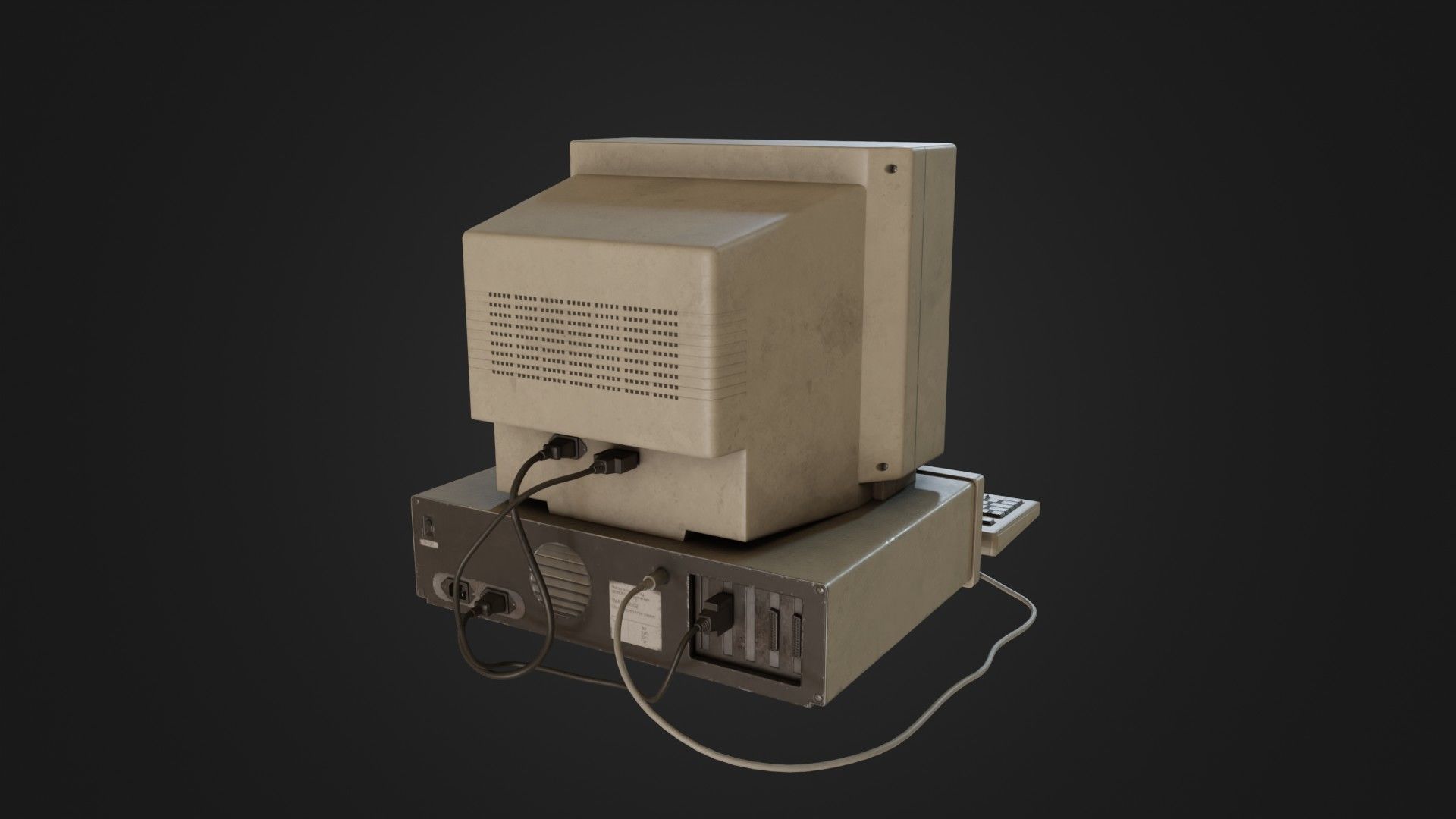 Old Dirty Computer - PC - Personal Computer Low-poly 3D model_21
