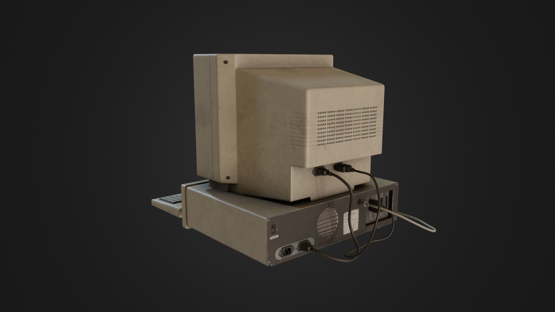 Old Dirty Computer - PC - Personal Computer Low-poly 3D model_29