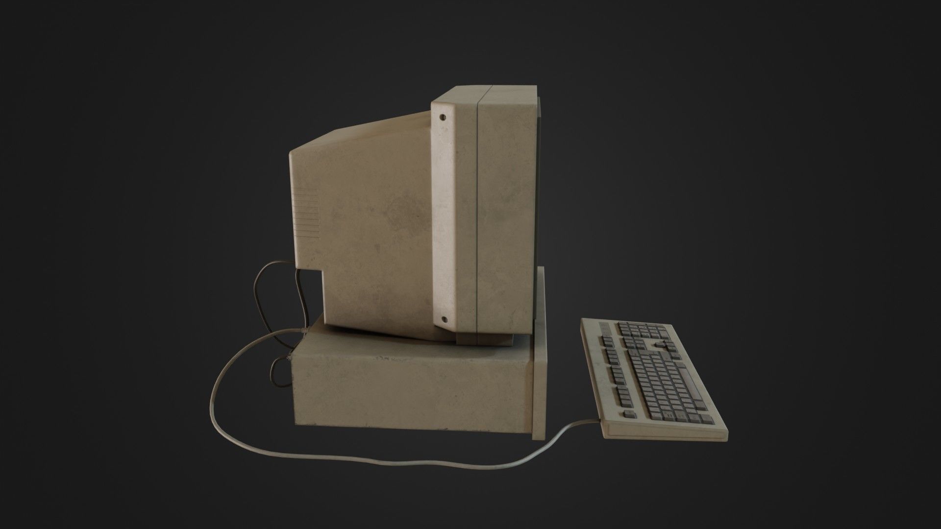 Old Dirty Computer - PC - Personal Computer Low-poly 3D model_14